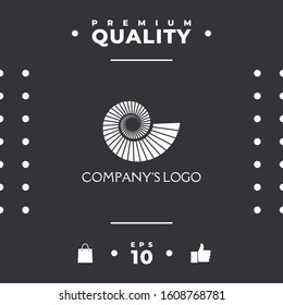 Logo spiral, shell - a symbol of development, enlightenment and wisdom.