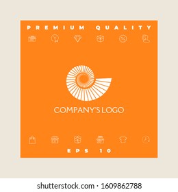 Logo spiral, shell - a symbol of development, enlightenment and wisdom.