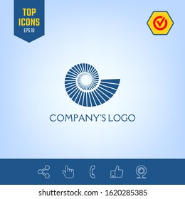 Logo spiral, shell - a symbol of development, enlightenment and wisdom.