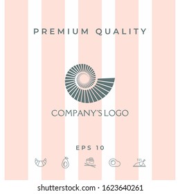 Logo spiral, shell - a symbol of development, enlightenment and wisdom.
