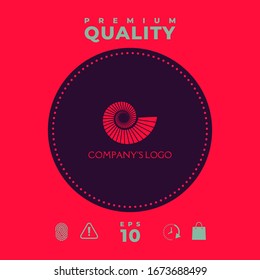Logo spiral, shell - a symbol of development, enlightenment and wisdom.