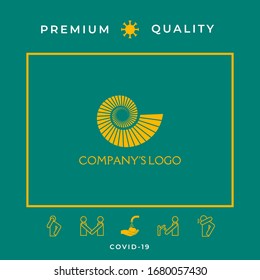 Logo spiral, shell - a symbol of development, enlightenment and wisdom.