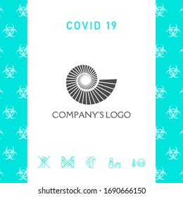 Logo spiral, shell - a symbol of development, enlightenment and wisdom.