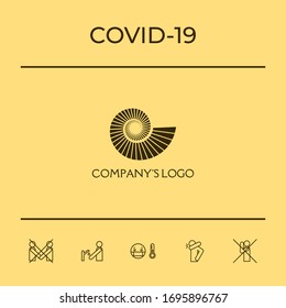 Logo spiral, shell - a symbol of development, enlightenment and wisdom.