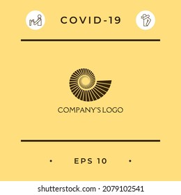 Logo spiral, shell symbol. Elements for your design
