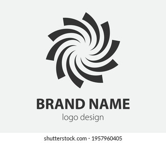 Logo spiral and swirl motion. Vector twisting circles design element for company.