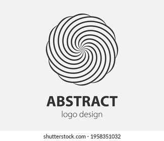 Logo spiral and swirl motion. Vector twisting circles design element for company.