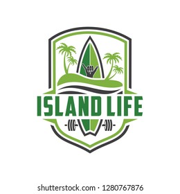 logo sport beach island design vector