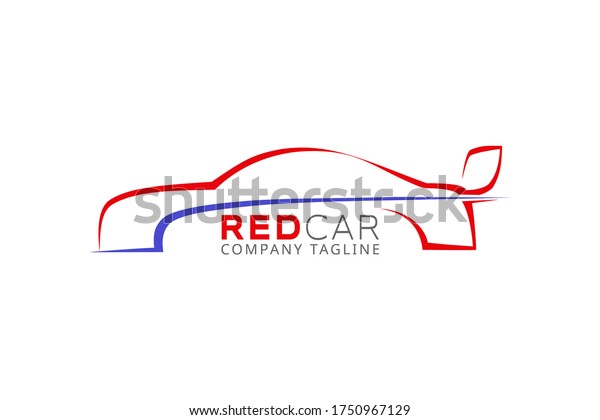 Logo sport car outline\
red car vector