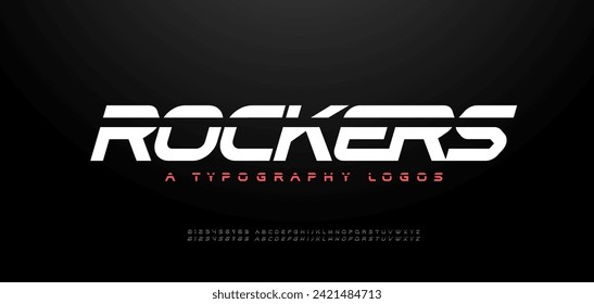 Logo Sport Modern Italic Alphabet Font. Technology typography sport decorative fonts for digital, movie logos. vector illustration	
