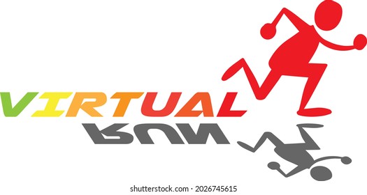 Logo Sport Virtual Run Marathon Simple