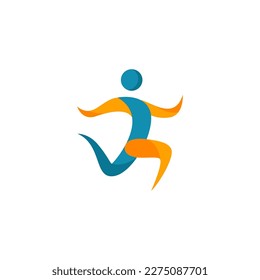 Logo for a sporting event i.e. a person running.