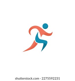 Logo for sporting event with a man running.