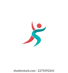 Logo for sporting event with a man running.