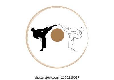 logo sports. karate silhouette vector. Boxing and competition silhouettes vector image,