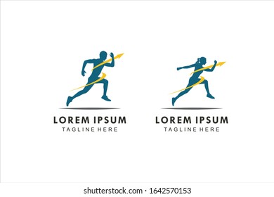 
Logo for sports with pictures of people running