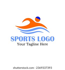 A logo with a sports theme, namely swimming, can be used in various companies, especially in the field of swimming sports.