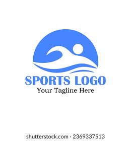 A logo with a sports theme, namely swimming, can be used in various companies, especially in the field of swimming sports.