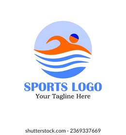 A logo with a sports theme, namely swimming, can be used in various companies, especially in the field of swimming sports.