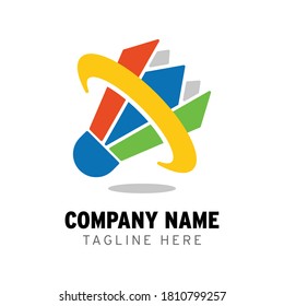 The logo with a sports theme takes the illustration of the shuttlecock for badminton.