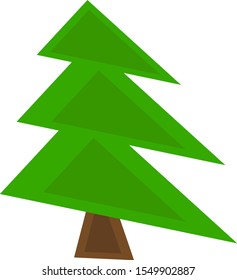 logo spruce forest popular tree with green top concept of winter holidays and nature object on a white background