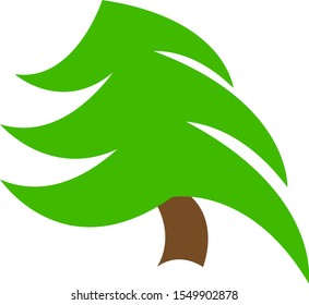 logo spruce with green top concept of winter and holidays object on a white background
