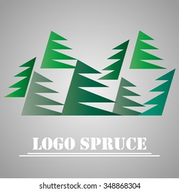 Logo  spruce in a grey background. Vector illustration