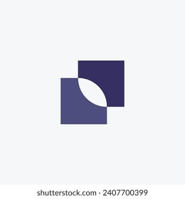 Logo square abstract intersection with blank background