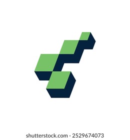 Diseño único del bloque cuadrado del logotipo con el fondo en blanco