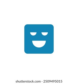 Logo cuadrado azul caja de sueño con fondo en blanco