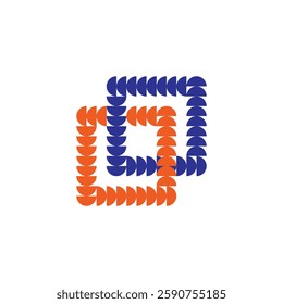 Logo square chain unique design infinite abstract with blank background
