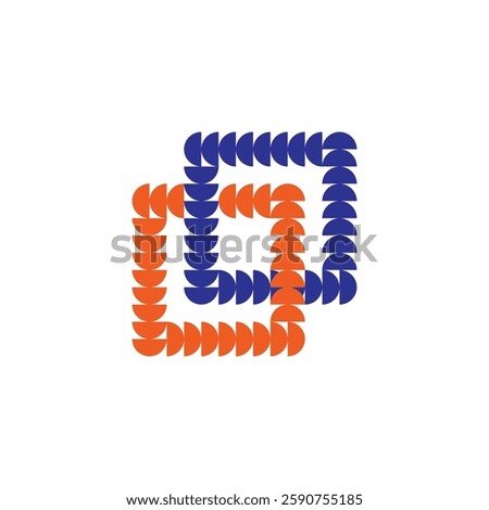 Logo square chain unique design infinite abstract with blank background
