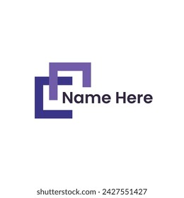 Logo square joint with blank background