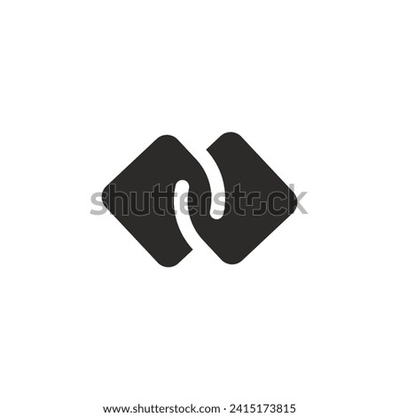 Logo square linked abstract with blank background