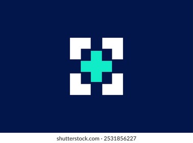 Logo Square medical plus, Creative template for hospital and healthcare.