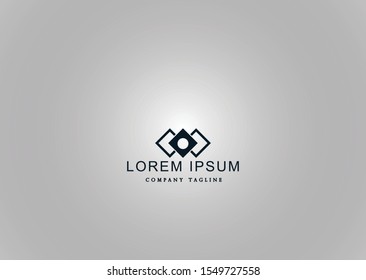 
a logo with a square object in tandem into three makes the logo seem luxurious and elegant