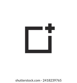 Logo square and plus sign design template element