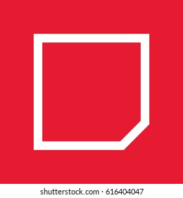 Logo Square Red Background Vector