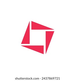 Logo square red frame with blank background