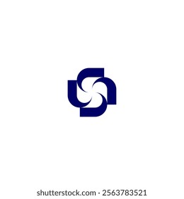 Logo square Rotation Geometric Abstract Business Technology. twist minimalist simple design element