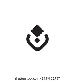 Logo square unique abstract minimalist with blank background