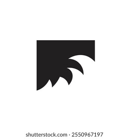Logo square wave minimalist black design with blank background
