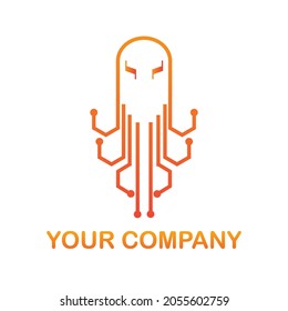 Logo squid tentacle net technology