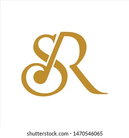 logo sr initial luxury letter