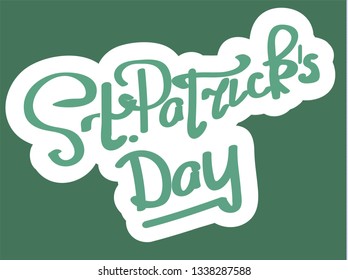 Logo for St. Patrick's Day. Handwritten lettering