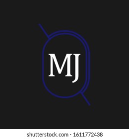 Logo stamp initial letter mj vector eps 10