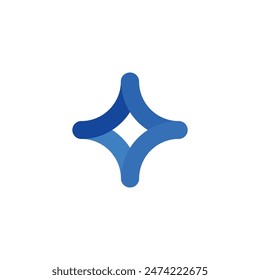 Logo estrella azul diseño único con fondo en blanco