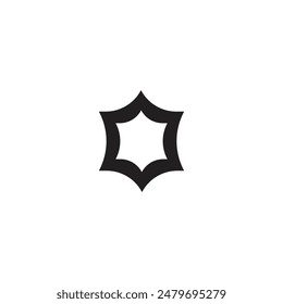 Diseño de estrella de logotipo negro con fondo en blanco