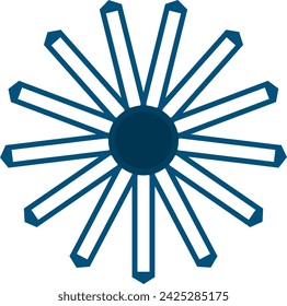 Logo, Stern, Blume, Grün, Rund, Wiederholen, Logo, geometrisch, Ornament, Emblem, kreisförmig, spitz, Punkte, Pfeil