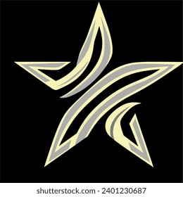 LOGO STAR GOLD SILVER VECTOR